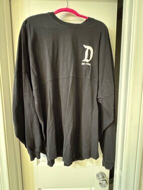 Disneyland Black Graphic Long Sleeve Spirit Jersey with 'D' Logo
